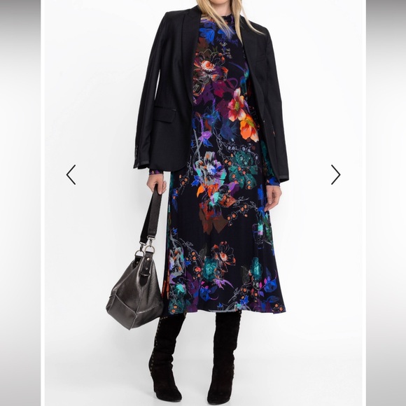 Johnny Was The Janie Floral Mockneck Midi-Dress S - Picture 4 of 14